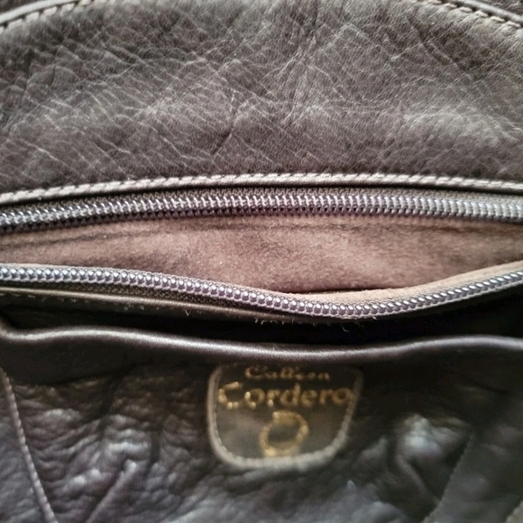 Colleen Cordero Handstudded Messenger Crossbody Brown Leather Shoulder Bag - Picture 9 of 14